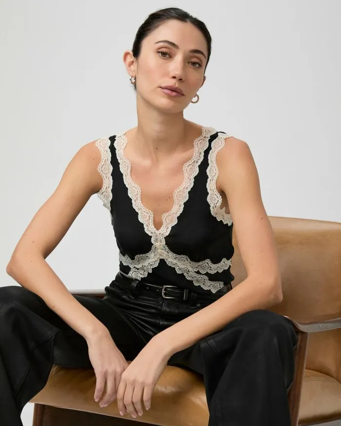 Tops and Blouses Women PAIGE Terezia Top 8211 Black Silk Tops and Blouses Women PAIGE Terezia Top 8211 Black Silk