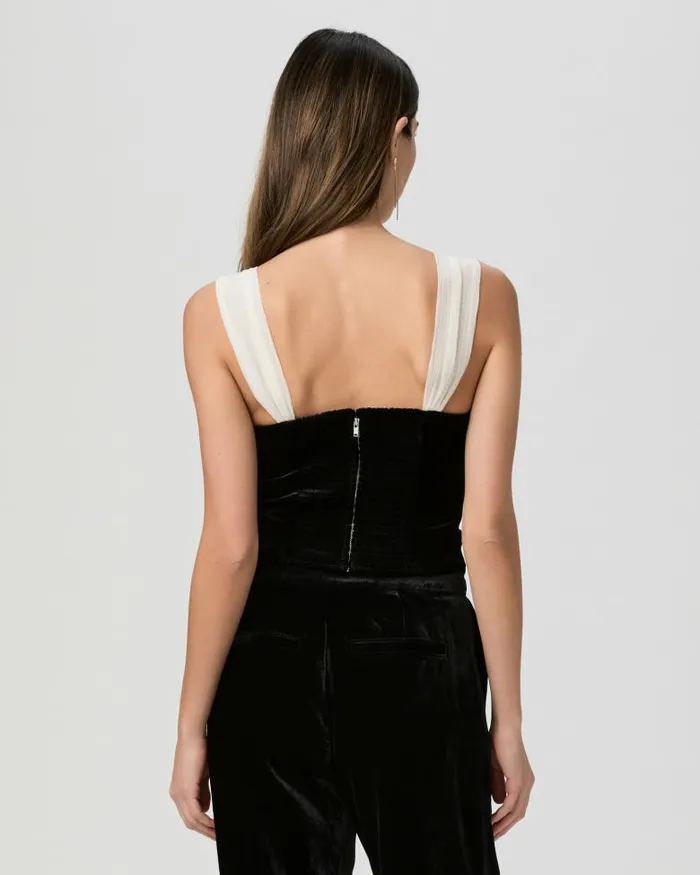 Tops and Blouses Women PAIGE Tuli Top 8211 BlackWhite Velvet Tops and Blouses Women PAIGE Tuli Top 8211 BlackWhite Velvet