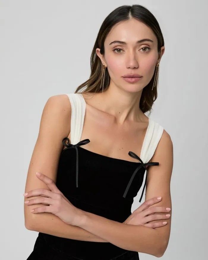 Tops and Blouses Women PAIGE Tuli Top 8211 BlackWhite Velvet Tops and Blouses Women PAIGE Tuli Top 8211 BlackWhite Velvet