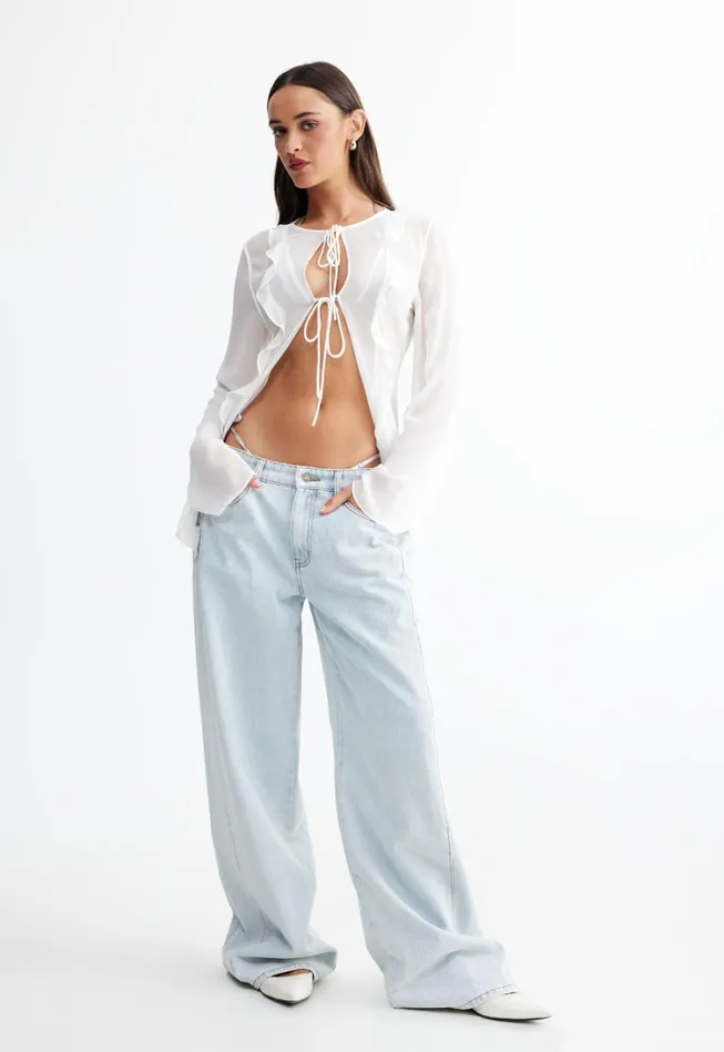 Tops Women Lioness Fashion BARELY THERE TIE TOP Porcelain