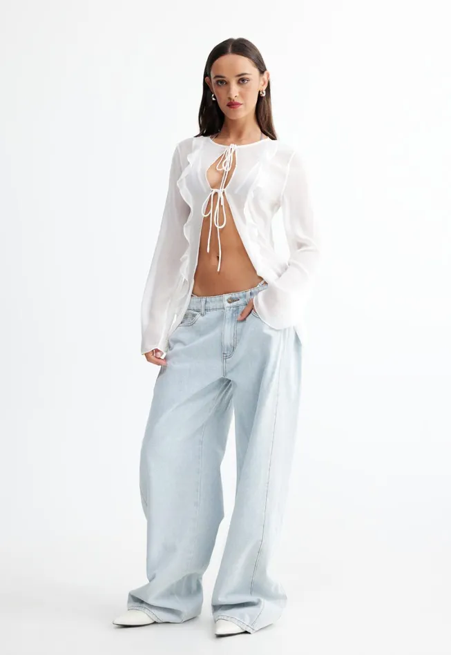 Tops Women Lioness Fashion BARELY THERE TIE TOP Porcelain Tops Women Lioness Fashion BARELY THERE TIE TOP Porcelain