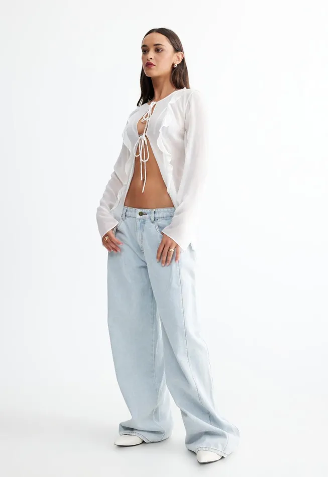 Tops Women Lioness Fashion BARELY THERE TIE TOP Porcelain Tops Women Lioness Fashion BARELY THERE TIE TOP Porcelain