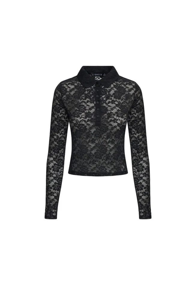 Tops Women Lioness Fashion BLACK SWAN POLO Onyx Tops Women Lioness Fashion BLACK SWAN POLO Onyx