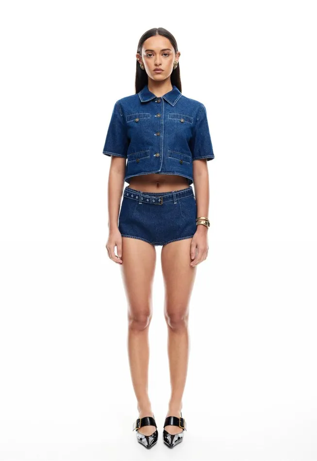 Tops Women Lioness Fashion HALSTON DENIM TOP Blue Denim Tops Women Lioness Fashion HALSTON DENIM TOP Blue Denim