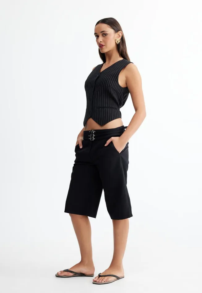 Tops Women Lioness Fashion HEIRESS VEST Onyx Pinstripe Tops Women Lioness Fashion HEIRESS VEST Onyx Pinstripe