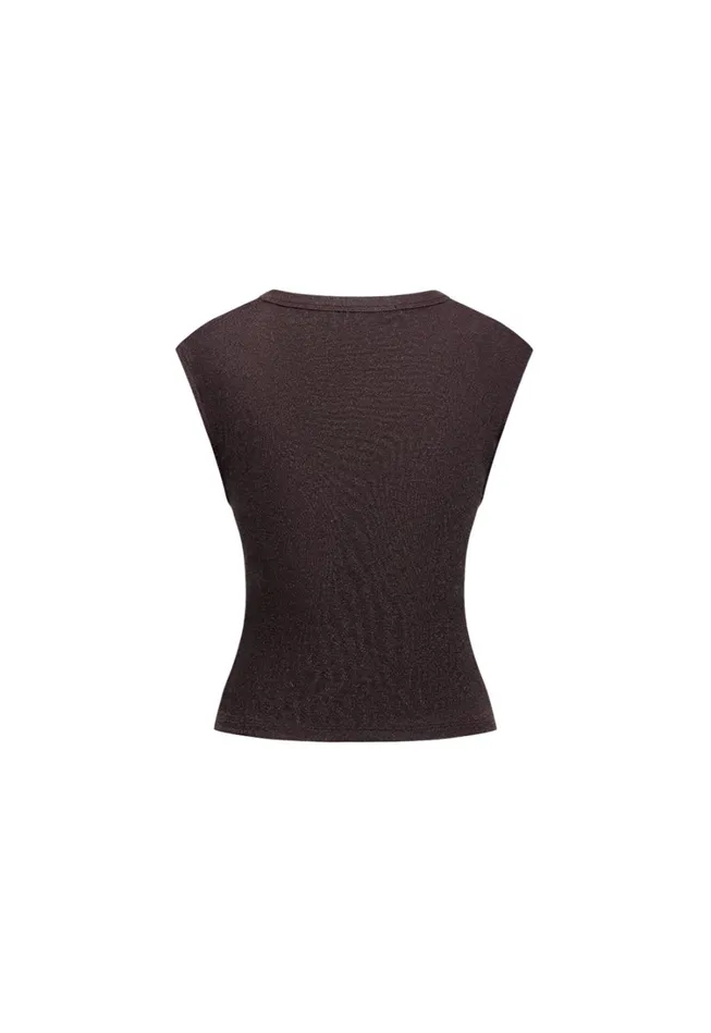 Tops Women Lioness Fashion MOSS TIE TOP Brown Tops Women Lioness Fashion MOSS TIE TOP Brown