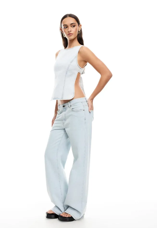 Tops Women Lioness Fashion RIDER BACKLESS TOP Light Denim
