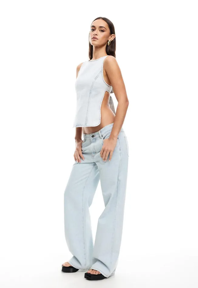 Tops Women Lioness Fashion RIDER BACKLESS TOP Light Denim Tops Women Lioness Fashion RIDER BACKLESS TOP Light Denim