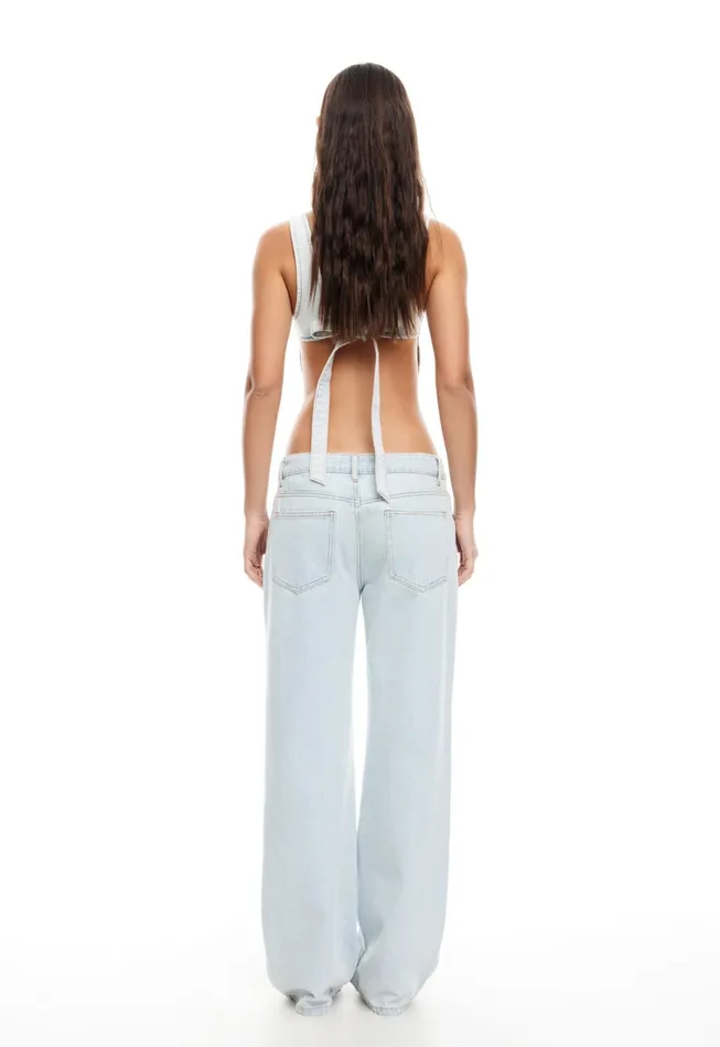 Tops Women Lioness Fashion RIDER BACKLESS TOP Light Denim Tops Women Lioness Fashion RIDER BACKLESS TOP Light Denim