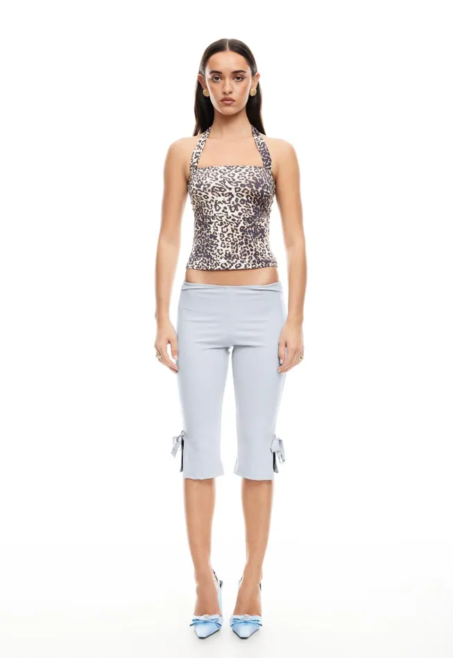 Tops Women Lioness Fashion ROUJE HALTER TOP Leopard Fade