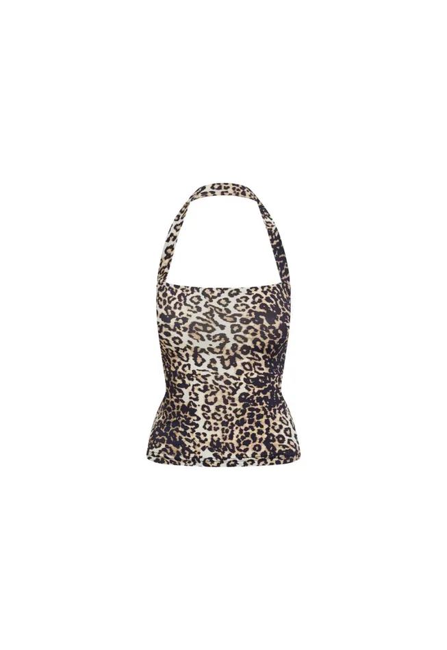 Tops Women Lioness Fashion ROUJE HALTER TOP Leopard Fade