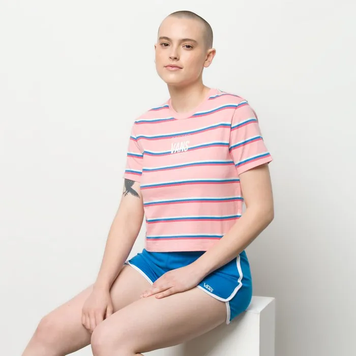 Tops Women Vans Wazmin Stripe Top Pink Icing
