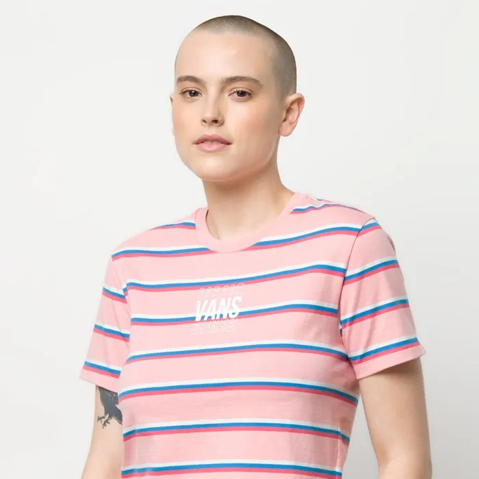 Tops Women Vans Wazmin Stripe Top Pink Icing