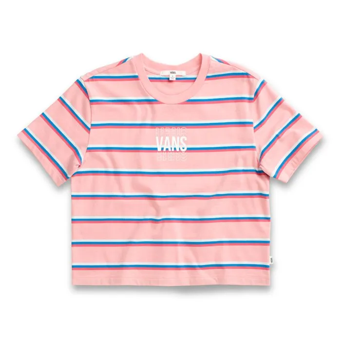 Tops Women Vans Wazmin Stripe Top Pink Icing