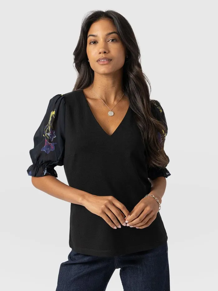 Tori Puff Sleeve Top 8211 Blue Lily Gardens Blue Lily Gardens Women Saint And Sofia TShirts and Tanks Tori Puff Sleeve Top 8211 Blue Lily Gardens Blue Lily Gardens Women Saint And Sofia TShirts and Tanks
