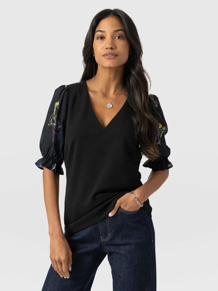 Tori Puff Sleeve Top 8211 Blue Lily Gardens Blue Lily Gardens Women Saint And Sofia TShirts and Tanks