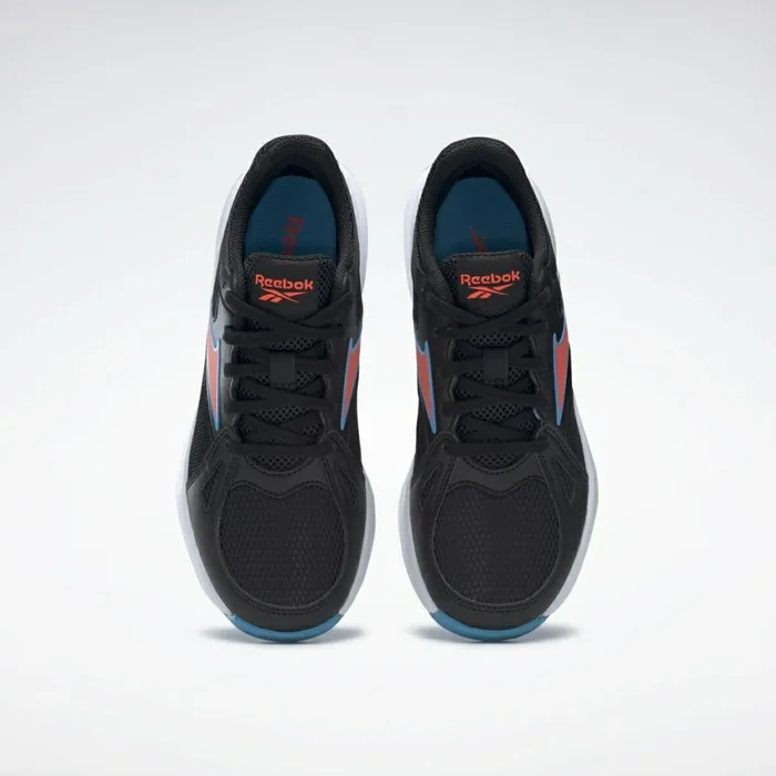 Training Shoes Womens Reebok Advanced Trainette Shoes Black Radiant Aqua Orange Flare