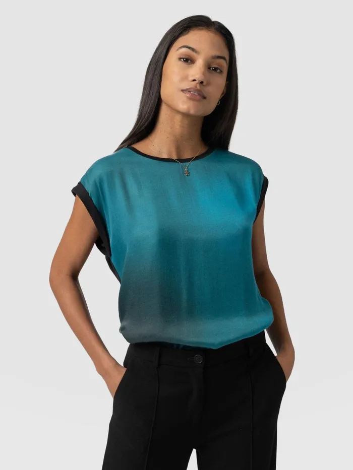 Turn Up Contrast Tee 8211 Blue Coral Blue Coral Women Saint And Sofia TShirts and Tanks Turn Up Contrast Tee 8211 Blue Coral Blue Coral Women Saint And Sofia TShirts and Tanks