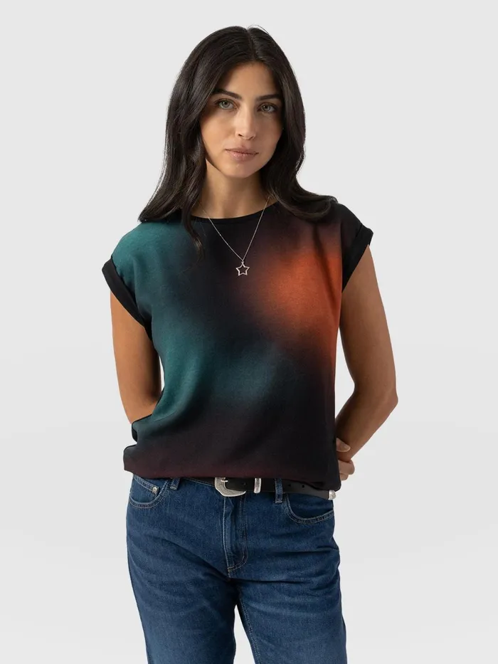 Turn Up Contrast Tee 8211 Orange Coral Orange Coral Women Saint And Sofia TShirts and Tanks