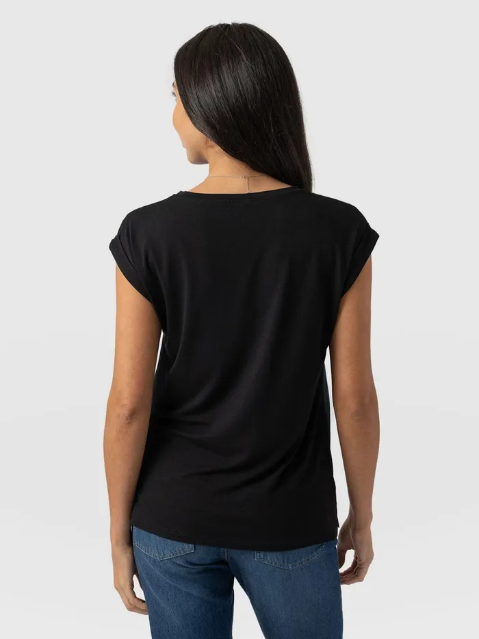 Turn Up Contrast Tee 8211 Orange Coral Orange Coral Women Saint And Sofia TShirts and Tanks