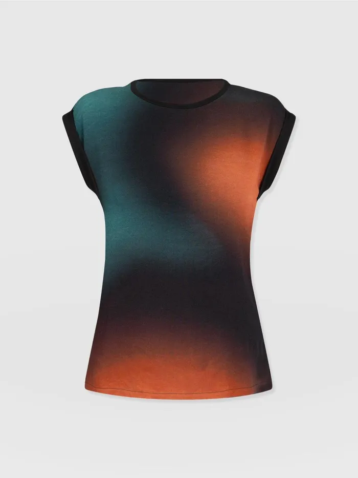 Turn Up Contrast Tee 8211 Orange Coral Orange Coral Women Saint And Sofia TShirts and Tanks