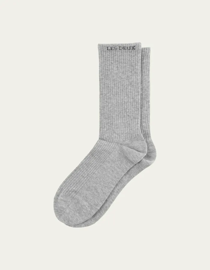 Underwear Men Les Deux Wilfred Socks 8211 2Pack 8211 Light Grey MelangeBlack