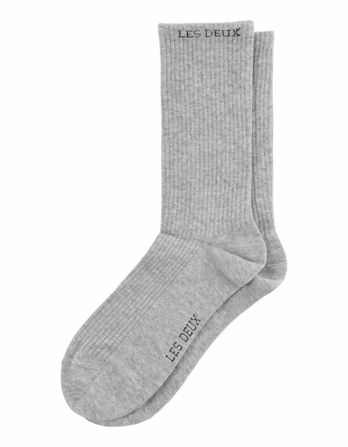 Underwear Men Les Deux Wilfred Socks 8211 2Pack 8211 Light Grey MelangeBlack