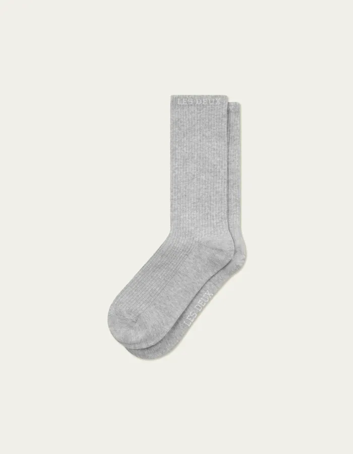 Underwear Men Les Deux Wilfred Socks 8211 2Pack 8211 Light Grey MelangeWhite