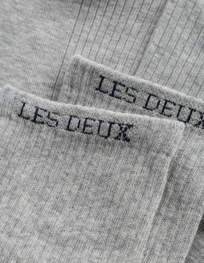 Underwear Men Les Deux Wilfred Socks 8211 2Pack 8211 Light Grey MelangeWhite