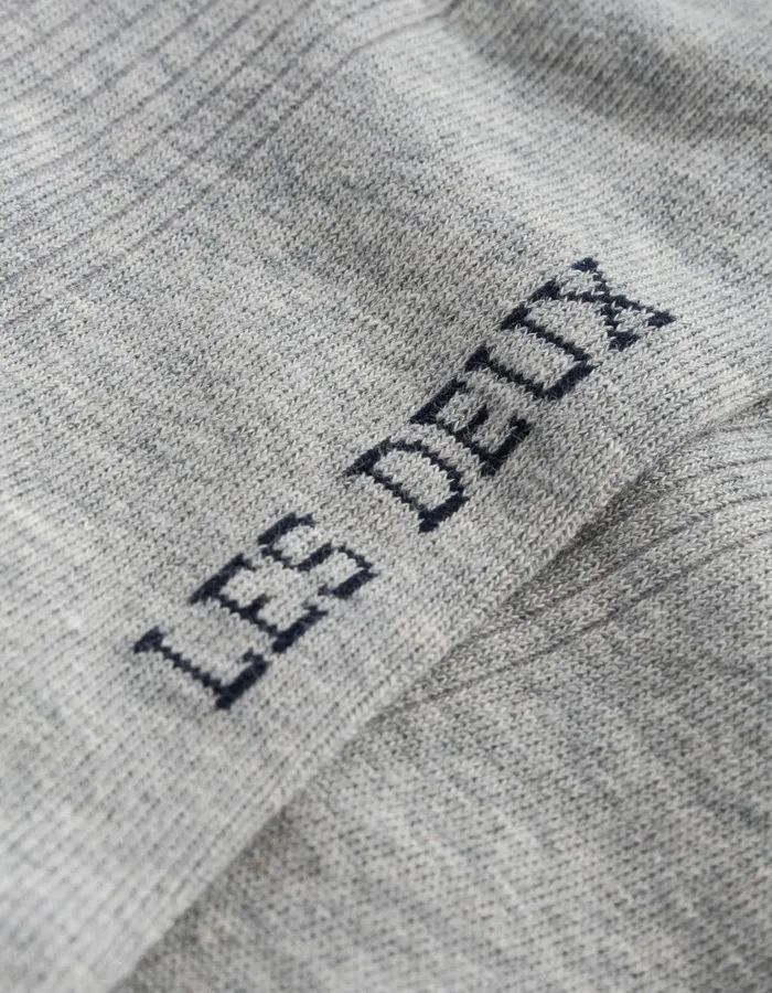 Underwear Men Les Deux Wilfred Socks 8211 2Pack 8211 Light Grey MelangeWhite