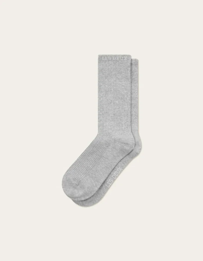 Underwear Men Les Deux Wilfred Socks 8211 2Pack 8211 Light Grey MelangeWhite