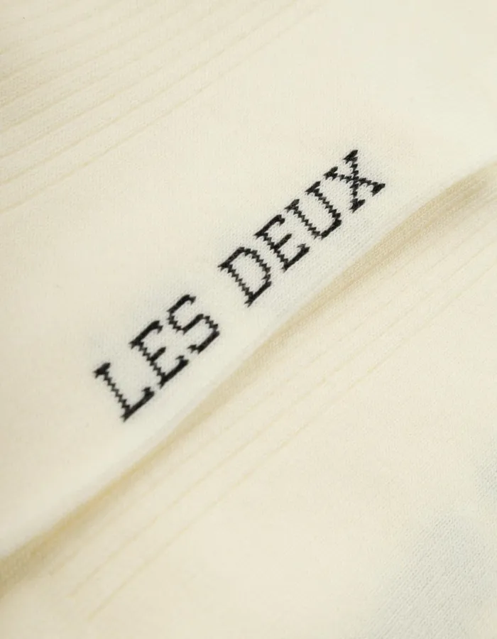 Underwear Men Les Deux Woods Rib Stripe Socks 8211 2Pack 8211 Off WhiteChive Green