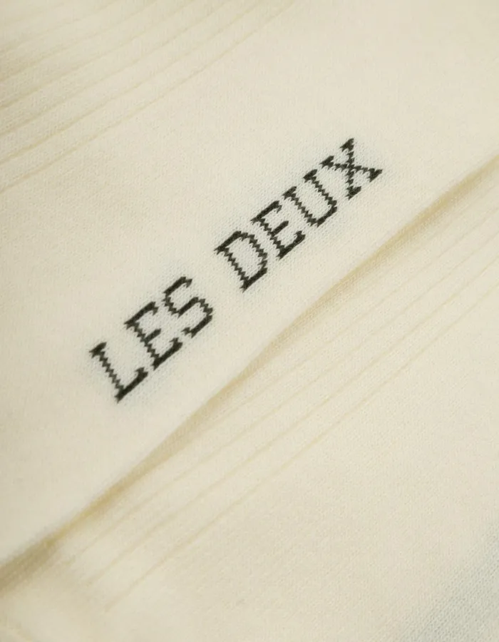 Underwear Men Les Deux Woods Rib Stripe Socks 8211 2Pack 8211 Off WhiteRosin