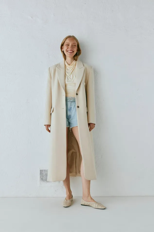 VRG GRL JacketsCoats Dua Trench Coat Cream 8211 Women VRG GRL JacketsCoats Dua Trench Coat Cream 8211 Women