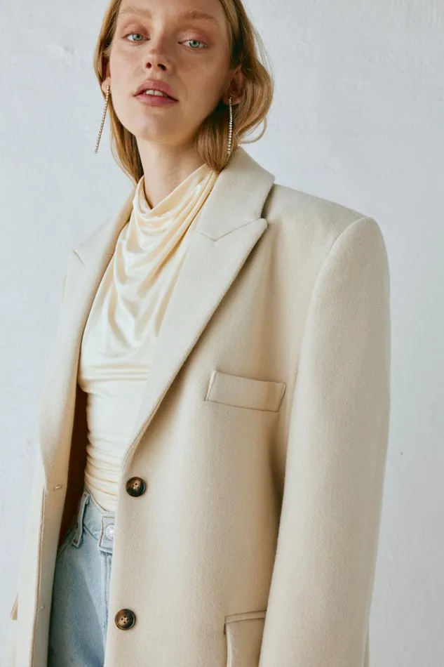 VRG GRL JacketsCoats Dua Trench Coat Cream 8211 Women VRG GRL JacketsCoats Dua Trench Coat Cream 8211 Women