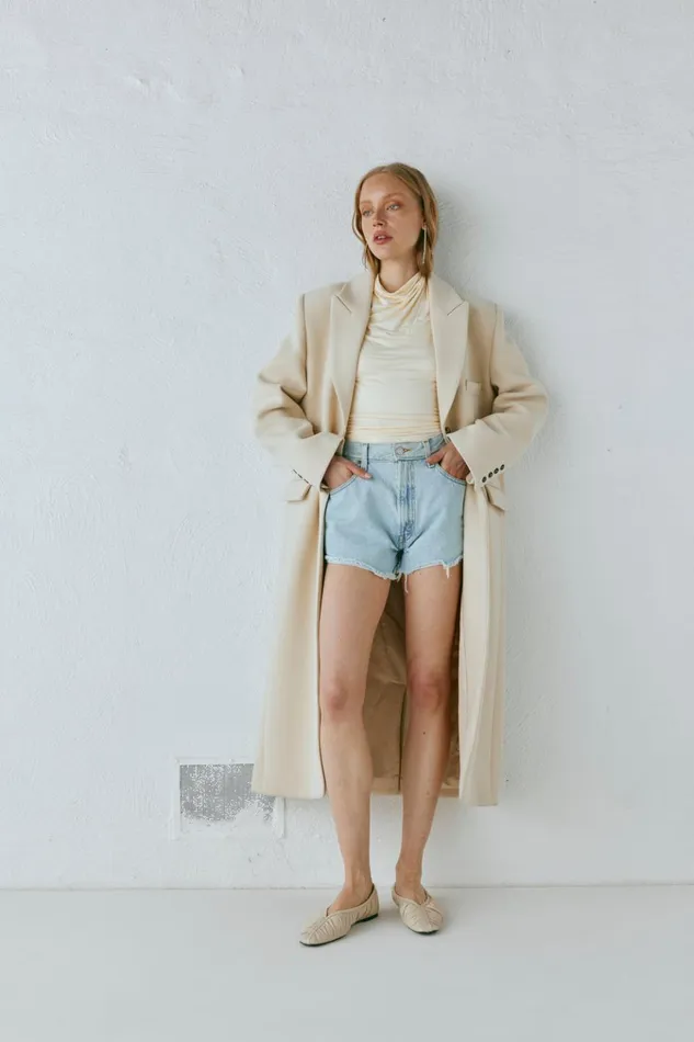 VRG GRL JacketsCoats Dua Trench Coat Cream 8211 Women VRG GRL JacketsCoats Dua Trench Coat Cream 8211 Women
