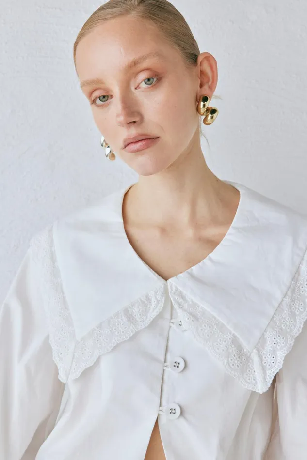 VRG GRL Long Sleeve Mae Blouse White 8211 Women VRG GRL Long Sleeve Mae Blouse White 8211 Women