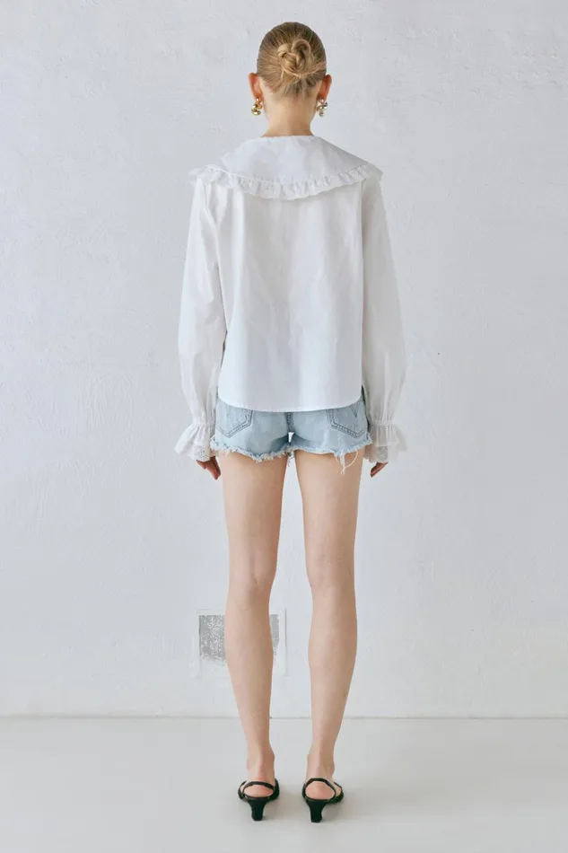 VRG GRL Long Sleeve Mae Blouse White 8211 Women VRG GRL Long Sleeve Mae Blouse White 8211 Women