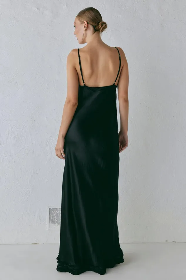 VRG GRL MidiMaxi Dresses Alber Satin Maxi Dress Black 8211 Women VRG GRL MidiMaxi Dresses Alber Satin Maxi Dress Black 8211 Women