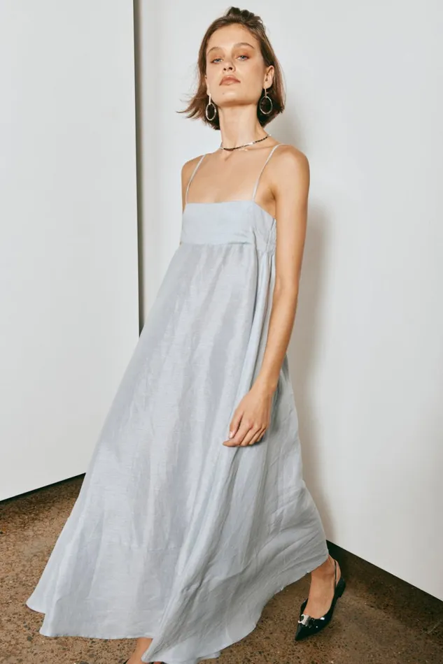 VRG GRL MidiMaxi Dresses Behati Linen Maxi Dress Sky 8211 Women