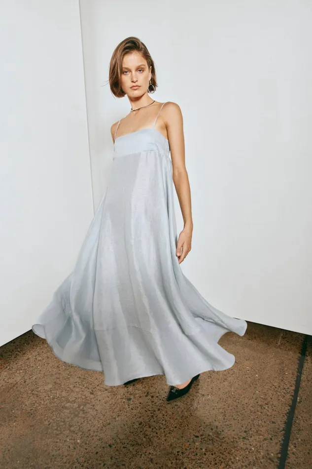 VRG GRL MidiMaxi Dresses Behati Linen Maxi Dress Sky 8211 Women VRG GRL MidiMaxi Dresses Behati Linen Maxi Dress Sky 8211 Women