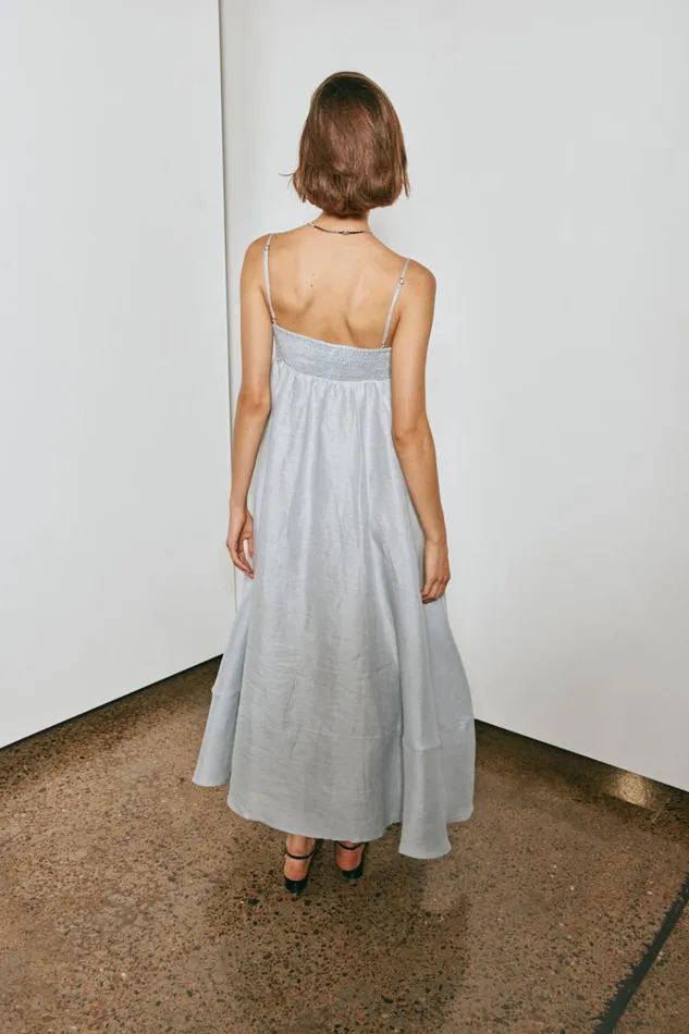 VRG GRL MidiMaxi Dresses Behati Linen Maxi Dress Sky 8211 Women VRG GRL MidiMaxi Dresses Behati Linen Maxi Dress Sky 8211 Women