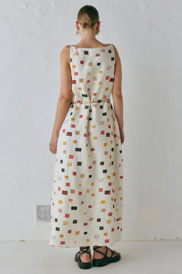 VRG GRL MidiMaxi Dresses Elma Linen Midi Dress Tile 8211 Women