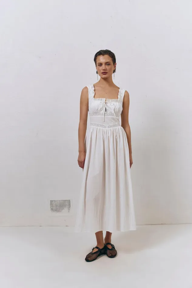 VRG GRL MidiMaxi Dresses French Silhouette Midi Dress White 8211 Women