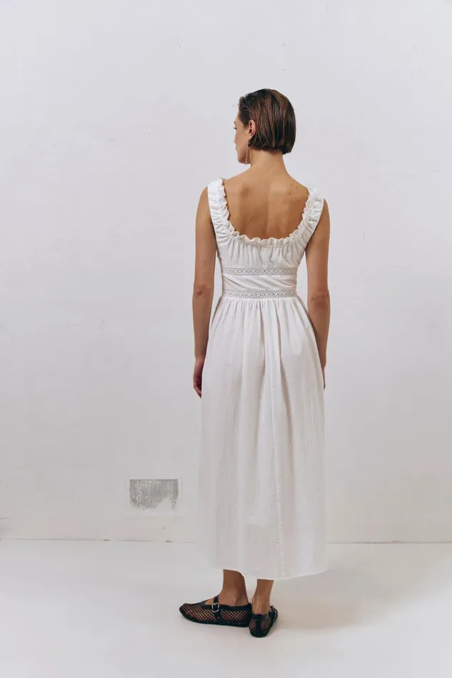 VRG GRL MidiMaxi Dresses French Silhouette Midi Dress White 8211 Women VRG GRL MidiMaxi Dresses French Silhouette Midi Dress White 8211 Women