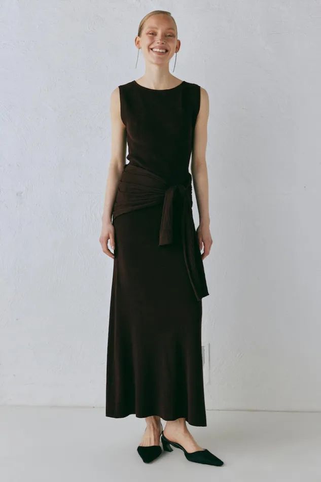 VRG GRL MidiMaxi Dresses Gia Knit Midi Dress Dark Chocolate 8211 Women