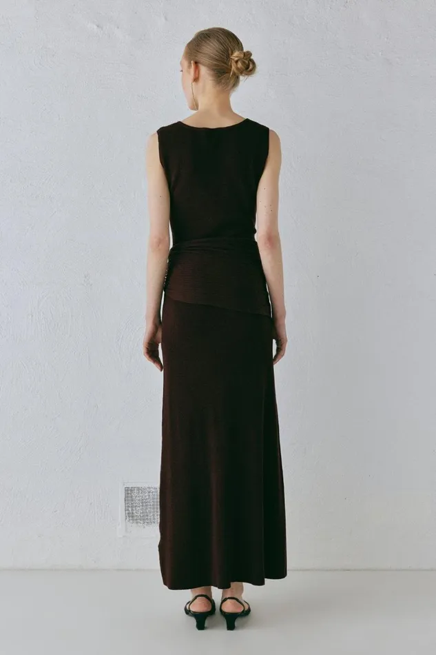 VRG GRL MidiMaxi Dresses Gia Knit Midi Dress Dark Chocolate 8211 Women VRG GRL MidiMaxi Dresses Gia Knit Midi Dress Dark Chocolate 8211 Women