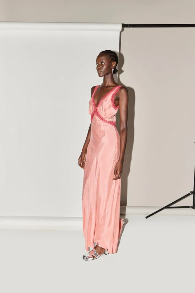 VRG GRL MidiMaxi Dresses Meet Me On The Dance Floor Bias Cut Maxi Dress Coral 8211 Women