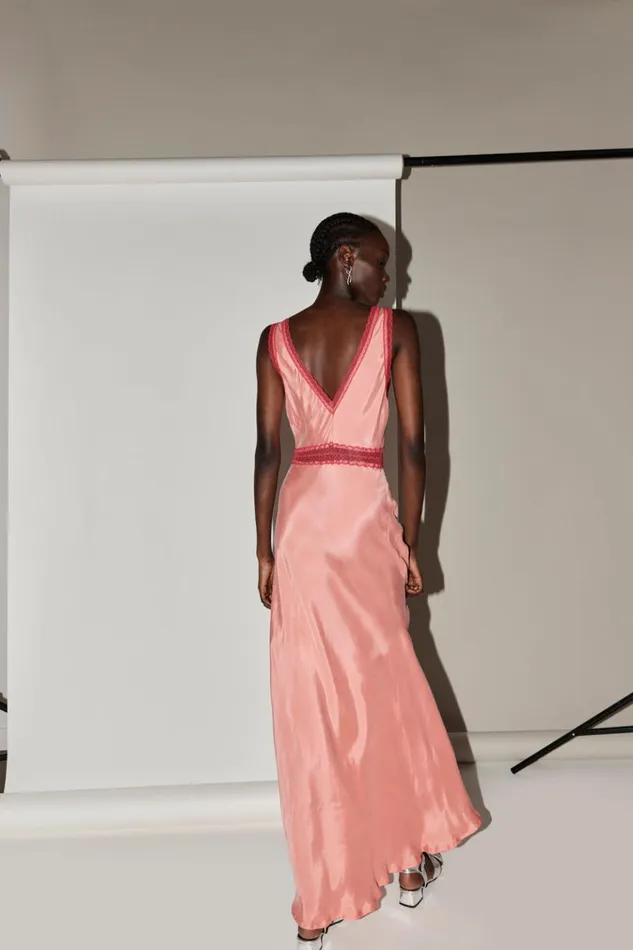 VRG GRL MidiMaxi Dresses Meet Me On The Dance Floor Bias Cut Maxi Dress Coral 8211 Women