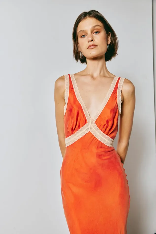 VRG GRL MidiMaxi Dresses Meet Me On The Dance Floor Bias Cut Maxi Dress Orange 8211 Women